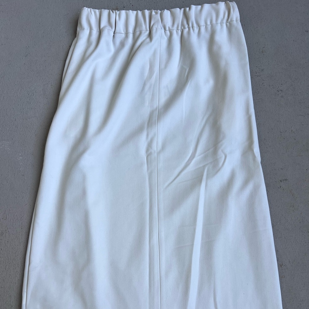 Zara Ivory Midi Skirt With Drawstring Closure New With Tags (Pen Marked) Small